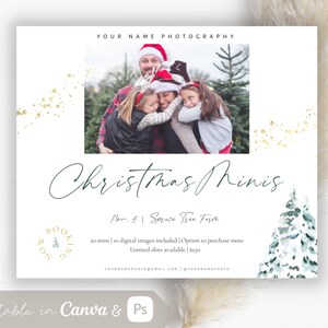Christmas Minis Template, Christmas Mini Session, Family Photography, Editable Canva Template, Photoshop Template, Tree Farm Mini Session