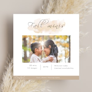 Herbst Mini Session Template, Herbst Minis, Fotografie, Marketing Board, Herbst/Herbst, Mini Sessions, Photoshop Vorlage, Familienfotografie