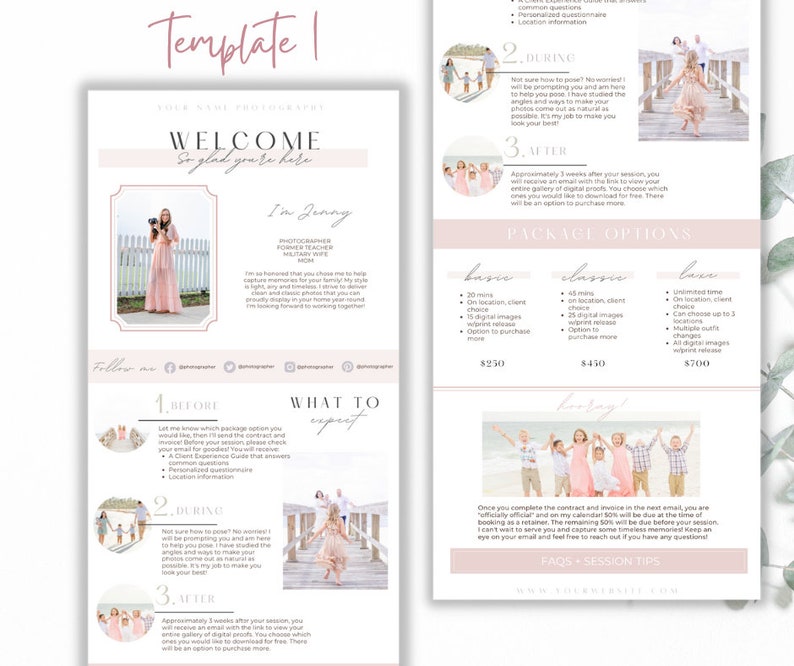 Welcome Email Template Photographer Email Template Canva Template