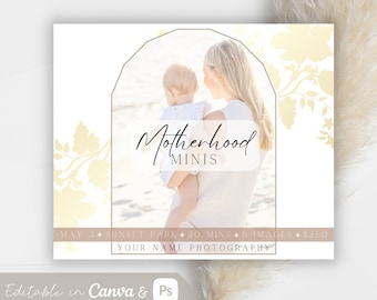 Motherhood Mini Session Template, Mommy and Me minis, Spring minis, Motherhood Mini, Facebook ad, Family Photographer, Mommy Me Mini, Canva