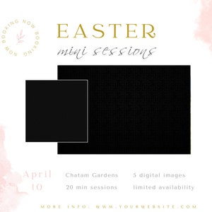 Easter Mini Session Template, Easter Minis, Easter Photo Session Ad, Spring Marketing Board, Photoshop and canva, instant download image 4
