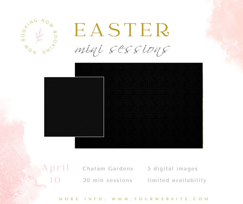 Easter Mini Session Template, Easter Minis, Easter Photo Session Ad, Spring Marketing Board, Photoshop and canva, instant download image 4