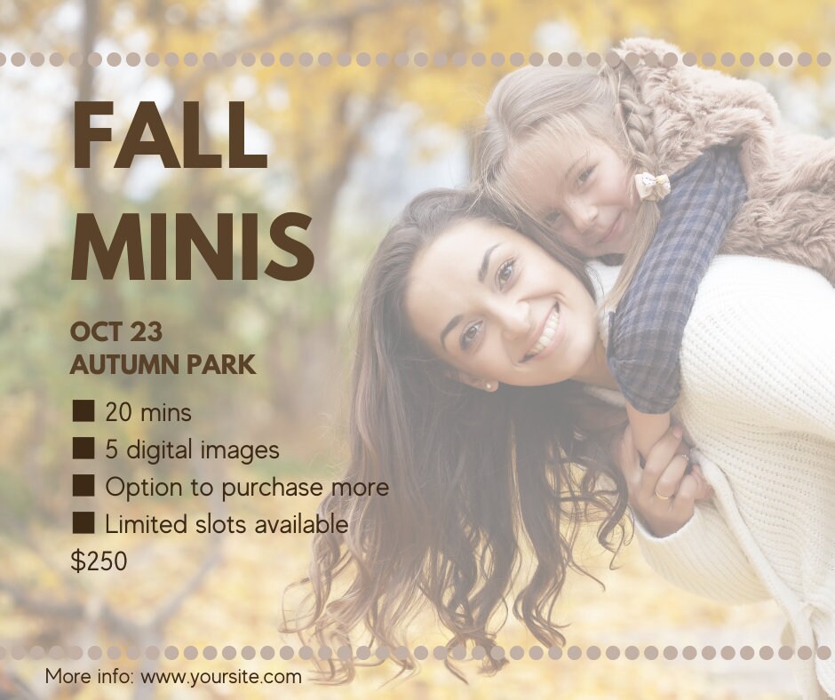 Minimalist Fall Mini Session Template Photography Marketing - Etsy