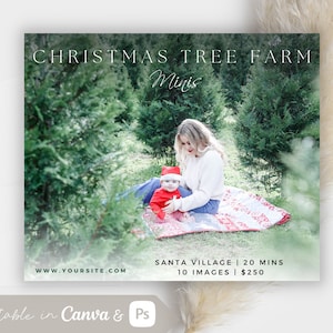 Christmas Tree Farm Mini Session, Christmas Mini Template, Christmas Minis, Mini Session Template, Family Photography, Canva Template, PSD
