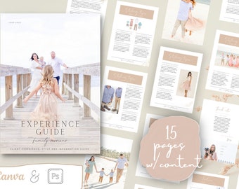 Family Session Prep Guide, What to Wear Style Guide, Canva Template, Family Photography Client Experience Welcome Guide, Editable