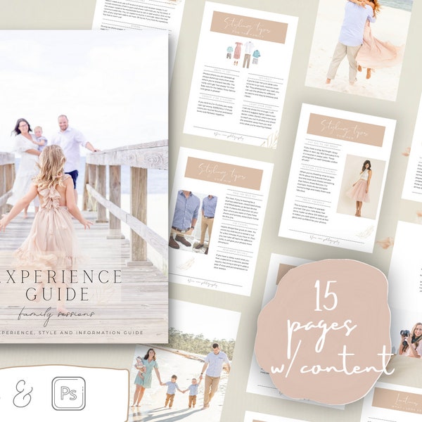 Family Session Prep Guide, What to Wear Style Guide, Canva Template, Family Photography Client Experience Welcome Guide, Editable