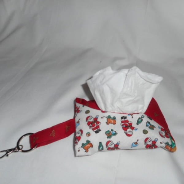 CLOTH TISSUE HOLDER w/Tissue Pack, Ring and Clasp Teacher, Grab Bag, Christmas, On The Go ,Travel size, Purse