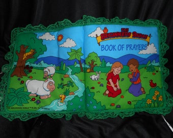 CLOTH PILLOW BOOK " The Beginners Bible Book of Prayers" Vintage Bedtime Storries