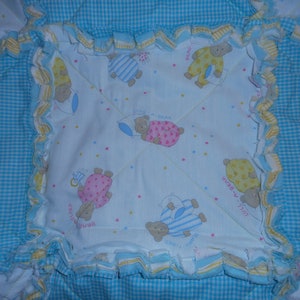 RAG QUILT/ SATIN Edging/Baby Quilt/ Crib Quilt /Shower Gift /Newborn