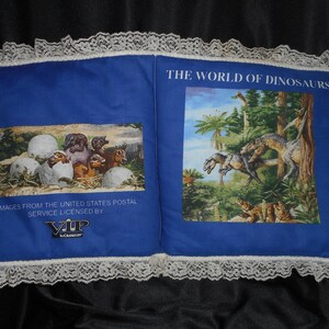 CLOTH PILLOW BOOK  &quot;The World of Dinosaurs&quot; Vintage Bedtime Storries