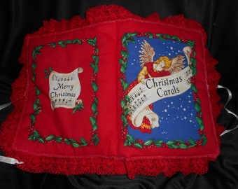 CLOTH PILLOW BOOK " Christmas Carols" Vintage Bedtime Storries