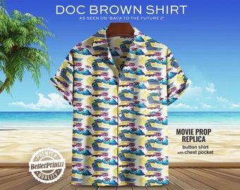 Back to the Future Shirt, Doc Brown Shirt Replica, BTTF 2 DOC Train Shirt, Back to the Future Costume Shirt, Doc Brown Costume Cosplay