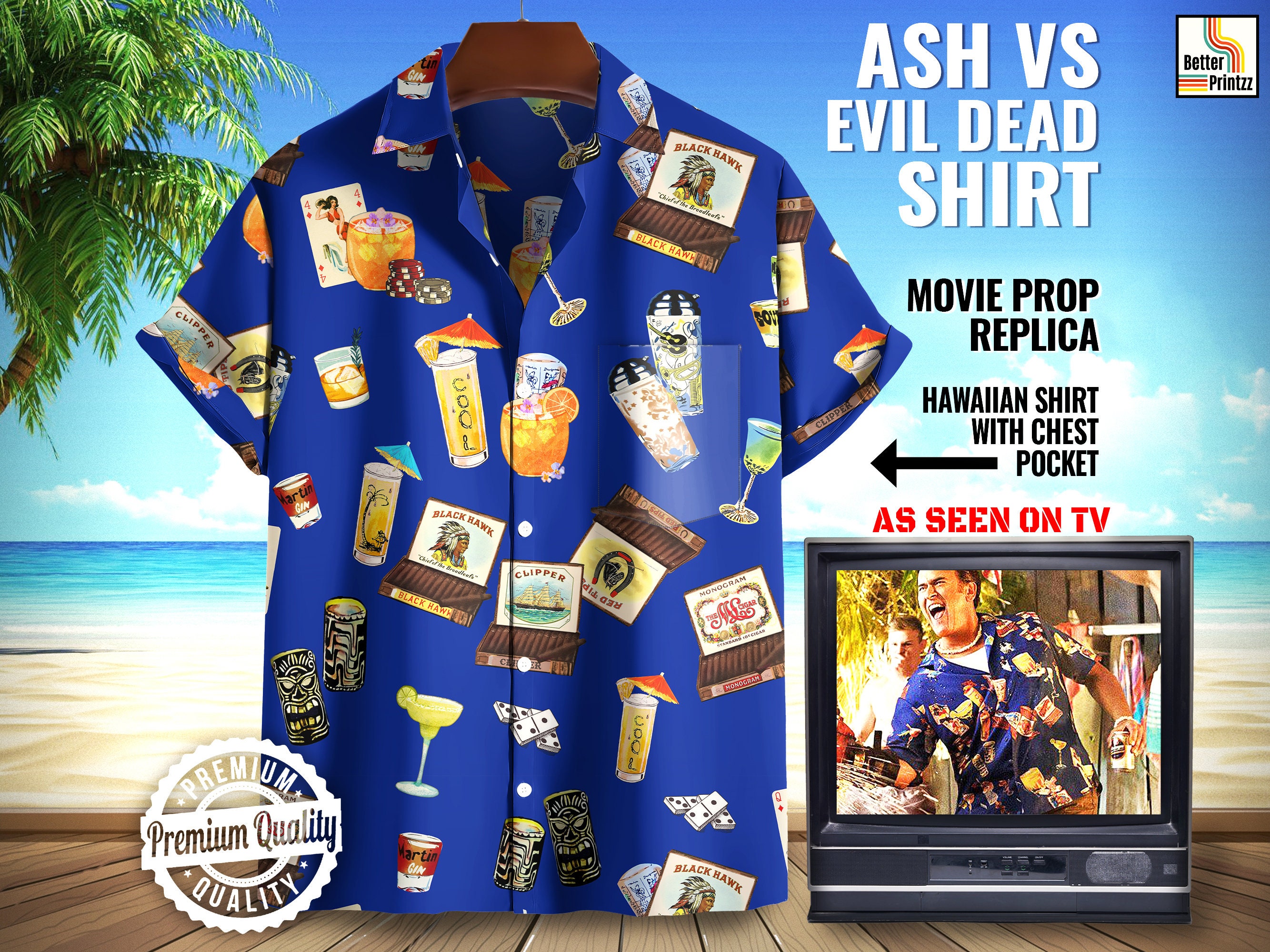 Ash Hawaiian Shirt Ash Vs Evil Dead Cosplay Ash Williams - Etsy