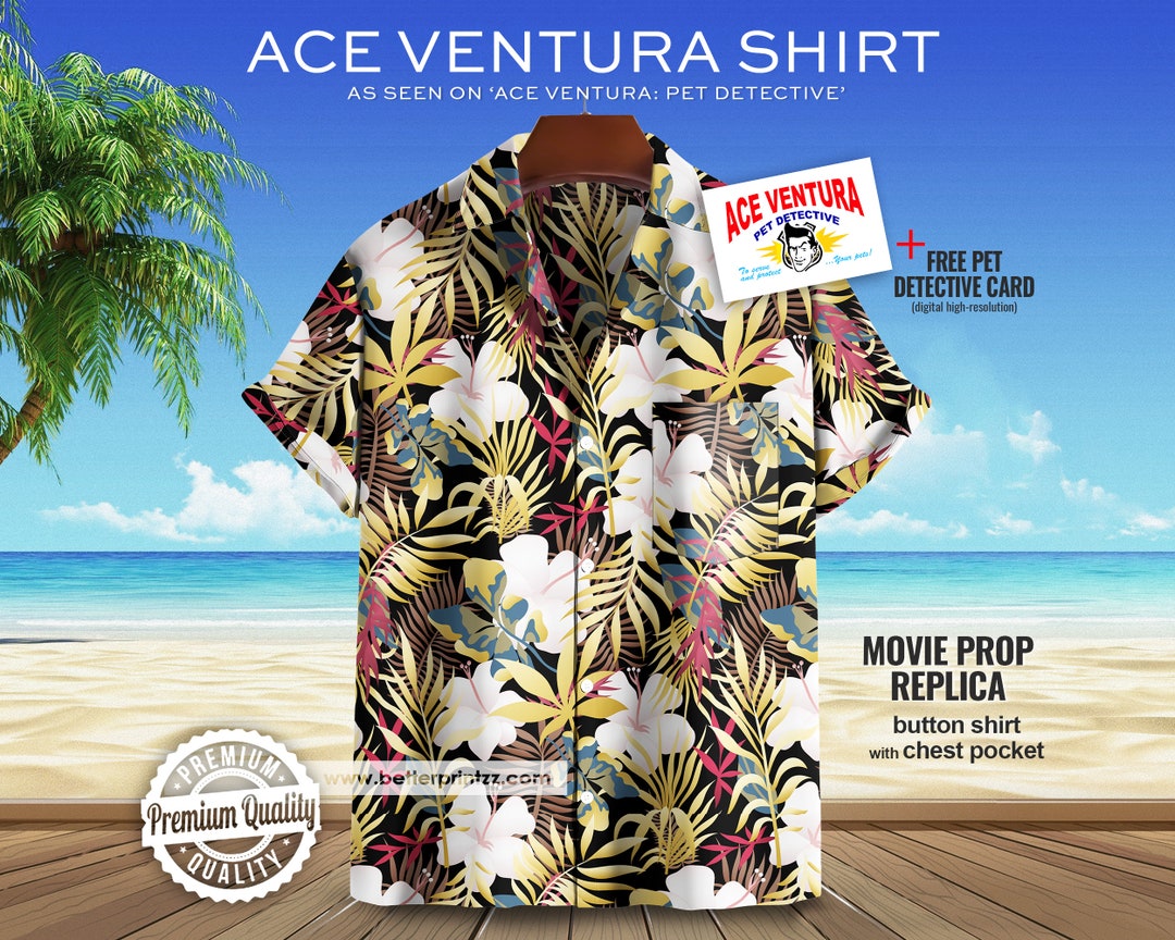 Ace Ventura Costume Ace Ventura Hawaiian Shirt Jim Carrey Etsy