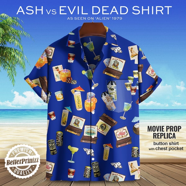 Chemise Ash vs Evil Dead, chemise hawaïenne Ash, Cosplay Ash vs Evil Dead, Costume Ash Williams, accessoire de film Costume d'Halloween Ash vs Evil Dead