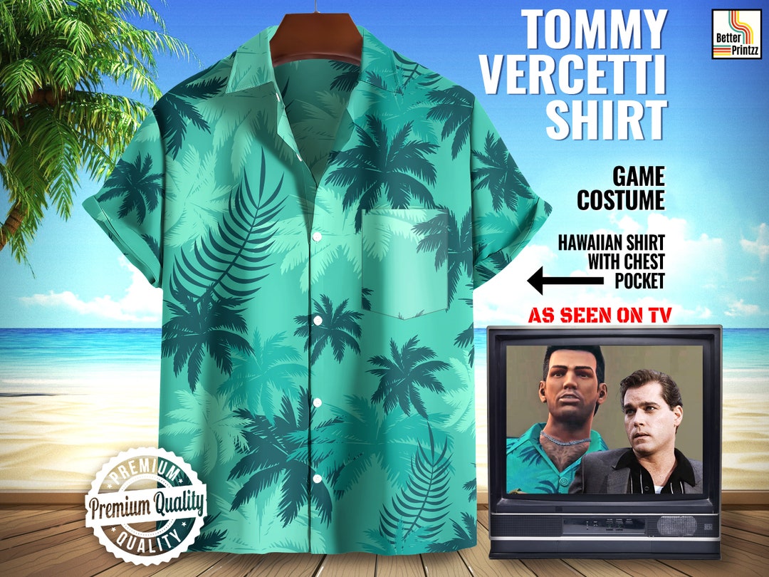 Tommy Vercetti Hawaiian Shirt, Vice City Shirt, Ray Liotta as Tommy