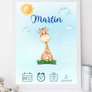 Foto de nascimento/Folha imprimível personalizada/Decoração de quarto de bebê/Presente de recém-nascido. FORMATO DIGITAL.
