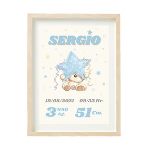 Foto de nascimento/Folha imprimível personalizada/Decoração de quarto de bebê/Presente de recém-nascido. FORMATO DIGITAL.