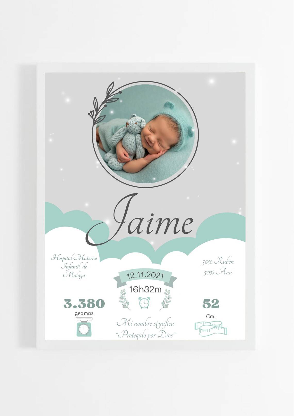 Birth Chart/personalized Printable Sheet/baby Room Decoration/newborn ...