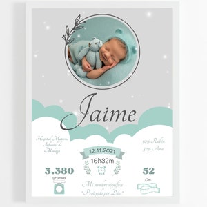 Birth Chart/Personalized Printable Sheet/Baby Room Decoration/Newborn Gift. DIGITAL FORMAT.