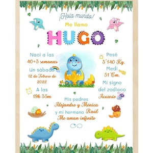 Foto de nascimento/Folha imprimível personalizada/Decoração de quarto de bebê/Presente de recém-nascido. FORMATO DIGITAL.