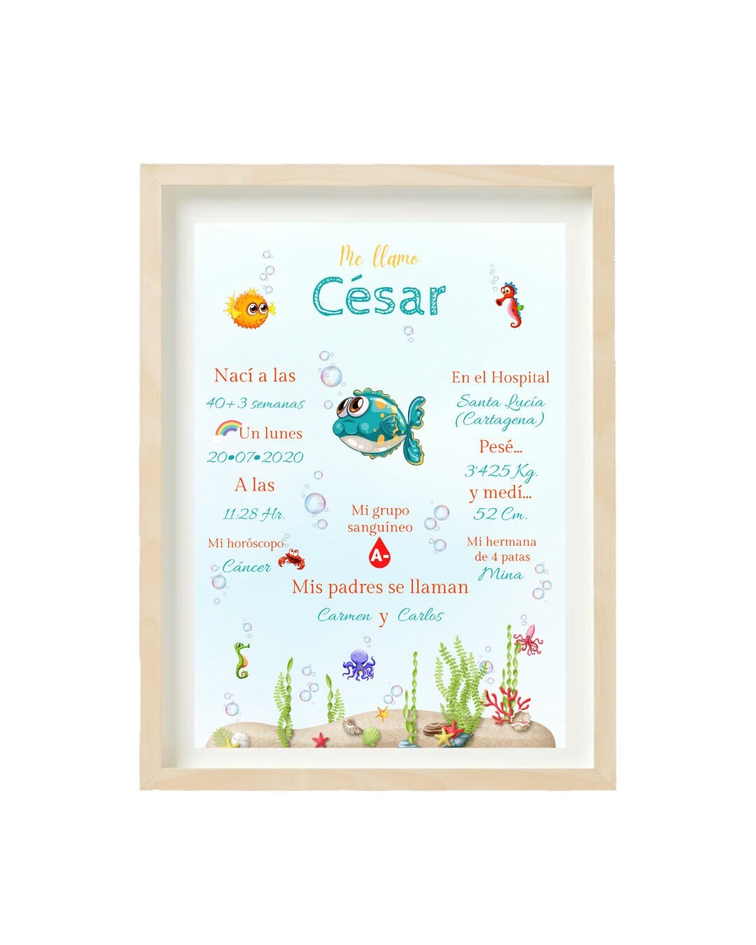Birth Chart/personalized Printable Sheet/baby Room Decoration/newborn ...