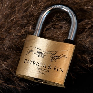 Cadenas gravé personnalisé : cadenas pour amoureux, cadeau pour la Saint-Valentin
