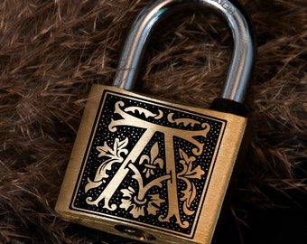 Personalized Padlock | Lover's Lock | Vintage Engraved Padlock | Engraved Love Lock | Locked in Love | Valentines Gift | Brass Lovers Lock