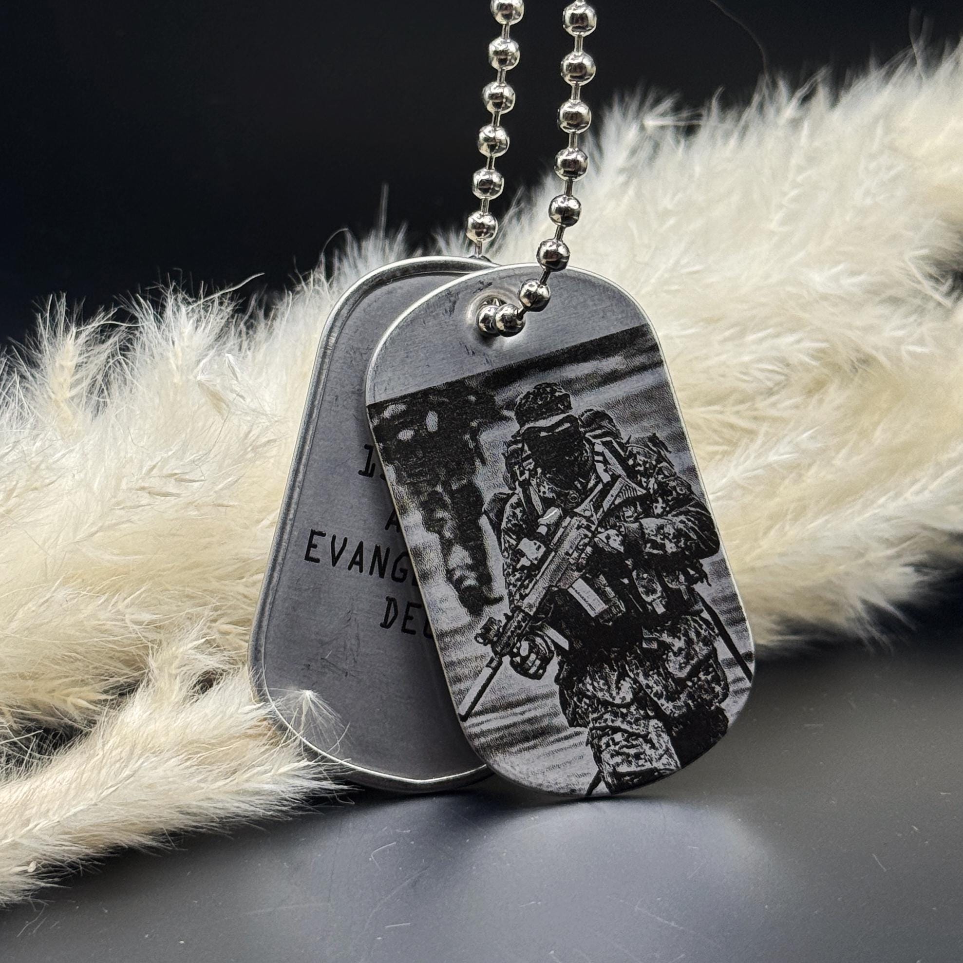 Collana Personalizzata Con Foto Fronte/Retro - Ciondolo Cuore O Dog Tag, Regalo Compleanno/Natale - Foto 3