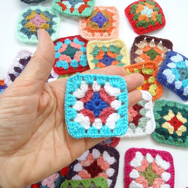 30 piece crochet granny squares crochet appliques multicolored granny square kit crochet supplies ready afghan granny squares