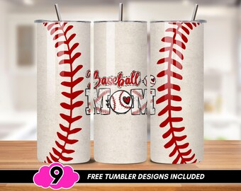 Baseball Mom Tumbler Wrap, 20 oz Skinny Tumbler Wrap, Sports Tumbler PNG, Baseball Stitch Sublimation Design, Baseball Mom Gift Tumbler Wrap