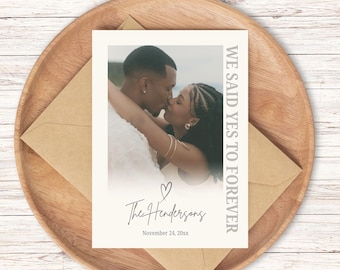 Editable Elopement Announcement Template, Printable Photo Elopement Card, Private Wedding Ceremony Announcement,  We Eloped Letter, BD263