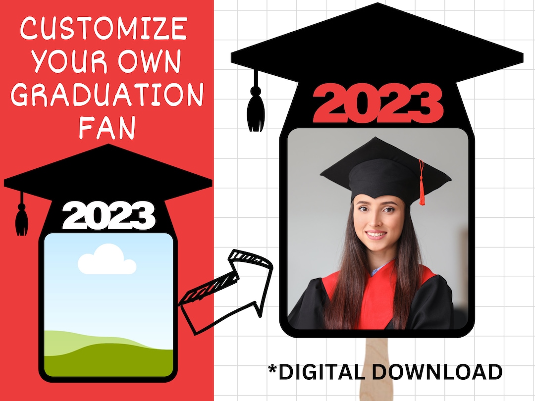 Editable Canva Graduation Fan Template 2023 Graduate Custom Picture editable-canva-graduation-fan-template-2023-graduate-custom-picture