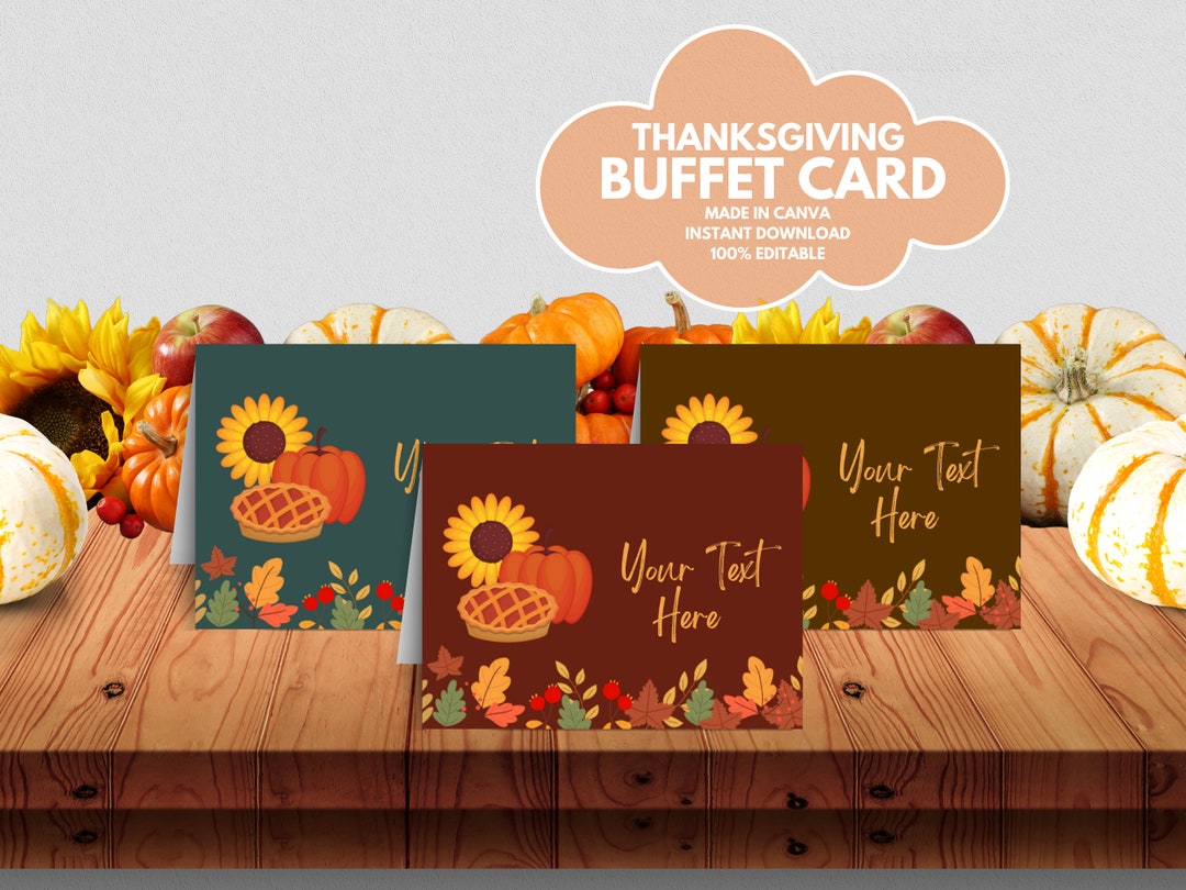Printable Thanksgiving Buffet Cards Buffet Tent Card Template Etsy