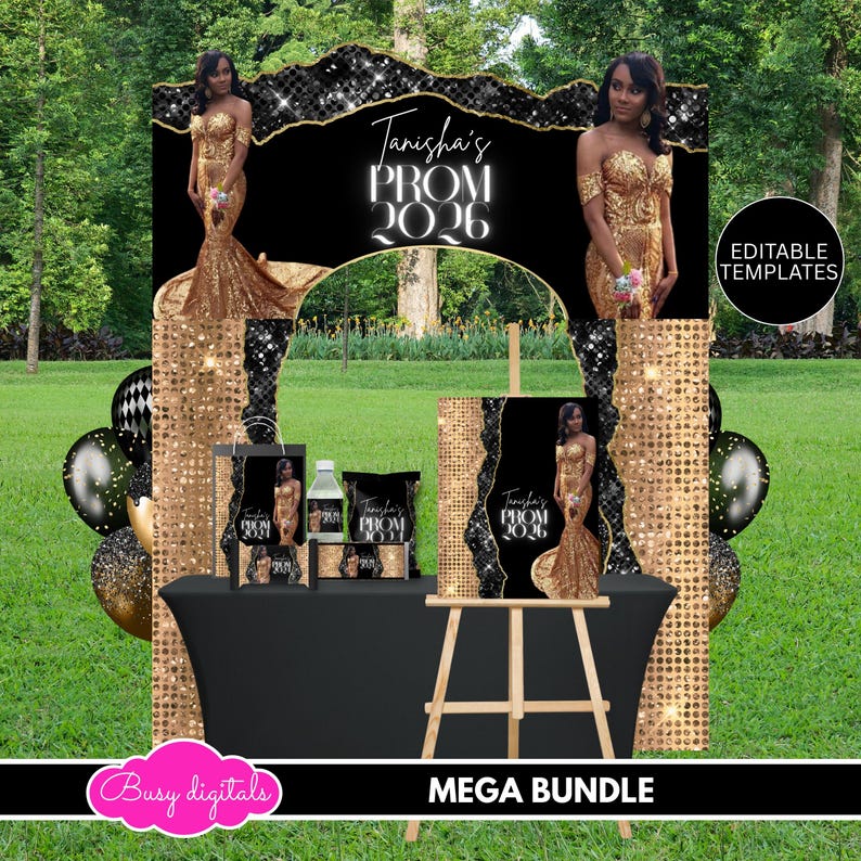 Prom Send off Template Mega Bundle, 2026 Party Favor Canva Templates ...