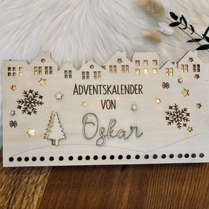 DIY Adventskalender mit LED zum selbst befüllen, Personalisiert, ohne Säckchen, Bild 4