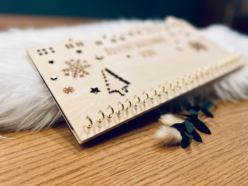 DIY Adventskalender mit LED zum selbst befüllen, Personalisiert, ohne Säckchen, Bild 5