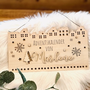 DIY Adventskalender mit LED zum selbst befüllen, Personalisiert, ohne Säckchen, Bild 3