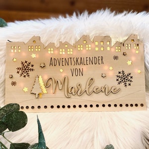DIY Adventskalender mit LED zum selbst befüllen, Personalisiert, ohne Säckchen, Bild 2