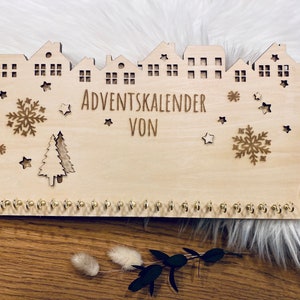 DIY Adventskalender mit LED zum selbst befüllen, Personalisiert, ohne Säckchen, Bild 6