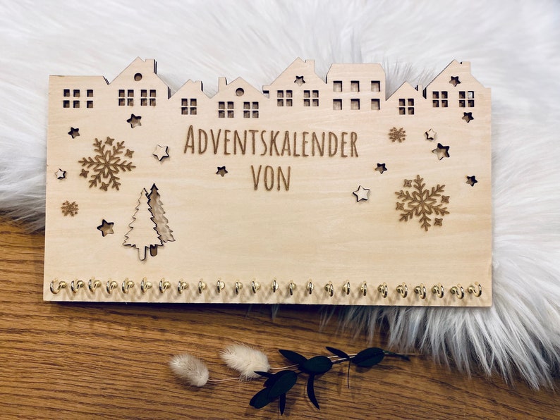 DIY Adventskalender mit LED zum selbst befüllen, Personalisiert, ohne Säckchen, Bild 6