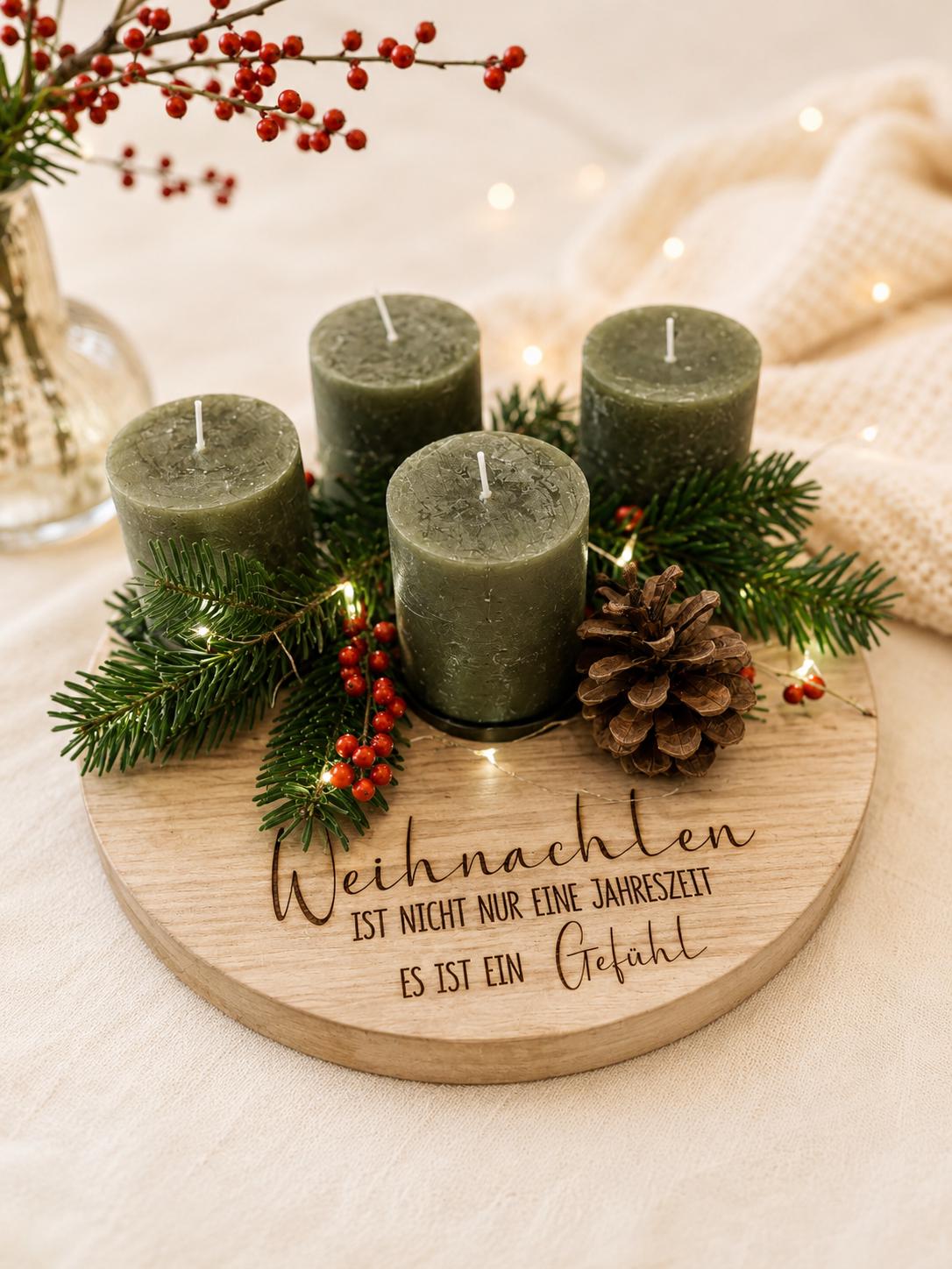 Adventskranz mit stumpenkerzen