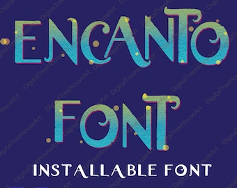 Encanto Font Alphabet PNG