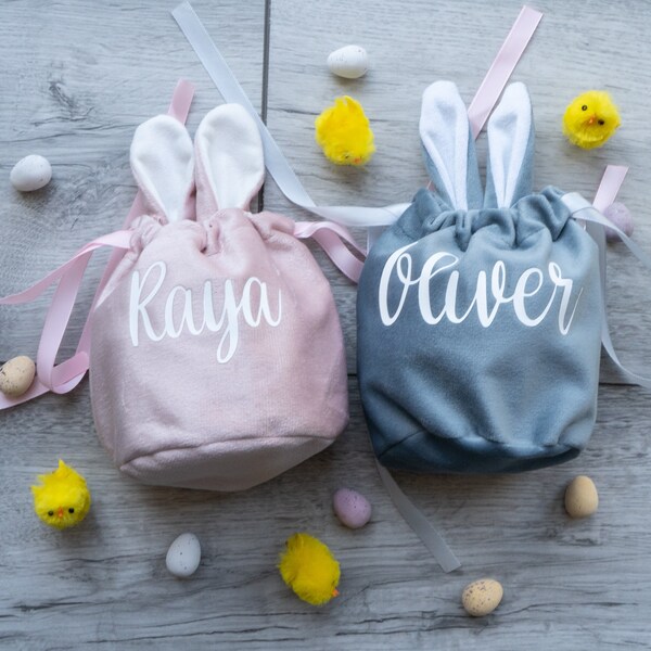 Personalised Easter Bags, customised Easter Bags, Bunny Bags, handmade Easter bags, Bags, Drawstring Bag, Easter Bunny Bag, Easter