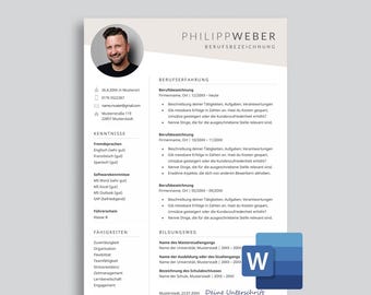Bewerbungsvorlagen Word | Bewerbung Word | Lebenslauf Vorlage Deutsch | CV Vorlage | CV Template German | moderne Bewerbungsvorlage