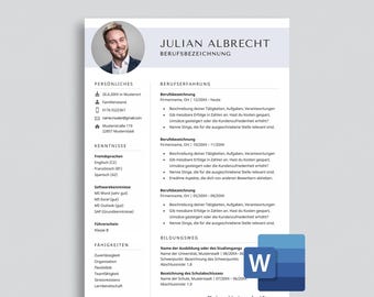 German CV Template for Word