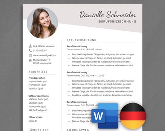 Bewerbungsvorlage Word Lebenslauf Vorlage Deutsch Bewerbung Vorlage Word Bewerbungsmappe CV Vorlage Bewerbungsvorlagen Deutsch
