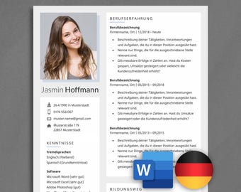 Professionelle Bewerbungsvorlage Word Lebenslauf Vorlage Deutsch inkl. Deckblatt & Anschreiben