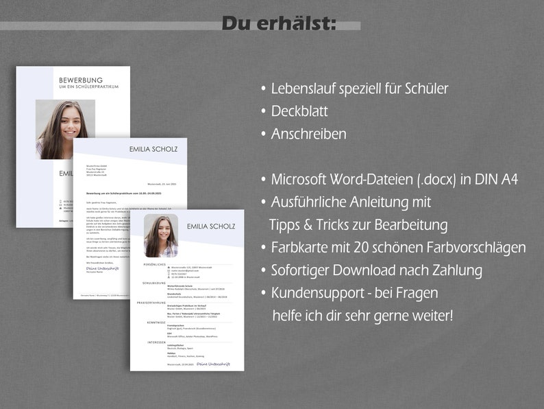 Lebenslaufvorlage Schüler Vorlage Schüler Lebenslauf Schülerpraktikum Bewerbung Praktikum Ausbildung Lebenslauf Vorlage Schüler Deutsch Word image 5