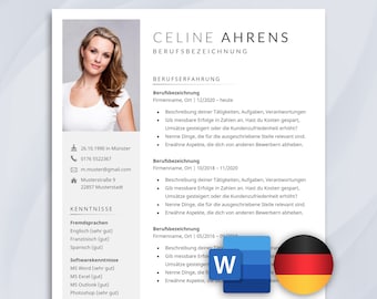 Bewerbungsvorlagen Deutsch / Lebenslauf Vorlage für Word / professional Lebenslauf Deutsch / Bewerbung / CV Vorlage / Plantilla CV Alemán